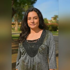 2/$30 LIVE AND LET LIVE Whimsigoth, Fairycore,Goth Lace Multicolor Blouse (#110)